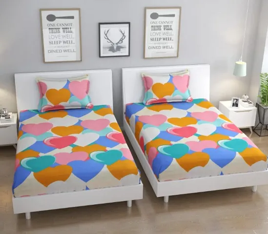 Comfortable 3D Printed Single Bedsheets Combo Of 2