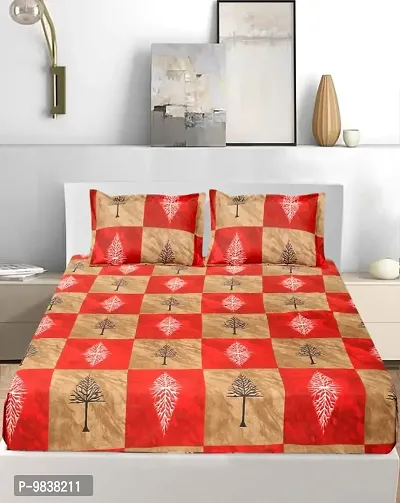 Classic Microfiber Printed Double Bedsheet with Pillow Covers