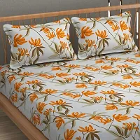 Comfortable Cotton 3D Printed Double Bedsheets With Pillow Covers-thumb1