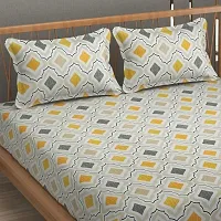 Comfortable Cotton 3D Printed Double Bedsheets With Pillow Covers-thumb1