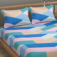 Comfortable Cotton 3D Printed Double Bedsheets With Pillow Covers-thumb1