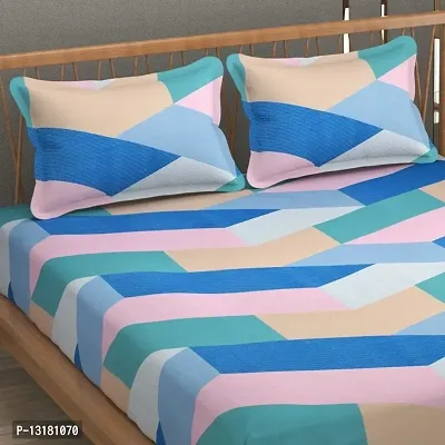 Comfortable Cotton 3D Printed Double Bedsheets With Pillow Covers-thumb2