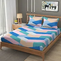 Comfortable Cotton 3D Printed Double Bedsheets With Pillow Covers-thumb4