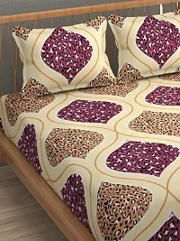 Stylish Cotton Blend 3D Printed Double Bedsheet With 2 Pillow Covers-thumb2