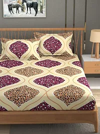 Stylish Cotton Blend 3D Printed Double Bedsheet With 2 Pillow Covers-thumb4