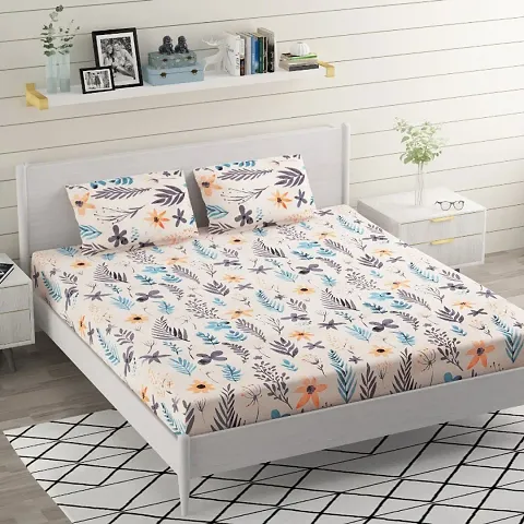 Printed Double Bedsheet with 2 Pillow Cover