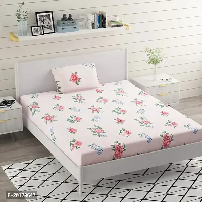 Comfortable Cotton 3D Printed Single Bedsheets With Pillow Cover-thumb0