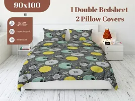 Comfortable Cotton 3D Printed Double Bedsheets With Pillow Covers-thumb2