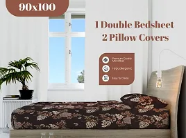 Belvostum Multicoloured  300 TC Microfiber Double Floral Printed Bedsheet with 2 Pillow covers (90x100)-thumb2