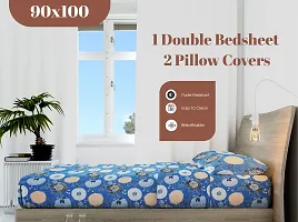 Comfortable Cotton 3D Printed Double Bedsheets With Pillow Covers-thumb1