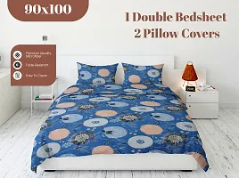 Comfortable Cotton 3D Printed Double Bedsheets With Pillow Covers-thumb3