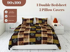 Classic Microfiber Printed Double Bedsheet with Pillow Covers-thumb3