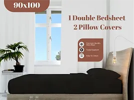 Comfortable Cotton Blend Striped Double Bedsheet with 2 Pillow covers-thumb3