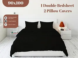 Comfortable Cotton Blend Striped Double Bedsheet with 2 Pillow covers-thumb4