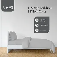 Classic Cotton Solid Single Bedsheets with Pillow Cover-thumb2
