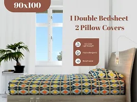 Classic Microfiber Printed Double Bedsheet with Pillow Covers-thumb2