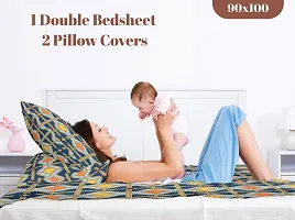 Classic Microfiber Printed Double Bedsheet with Pillow Covers-thumb3