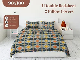 Classic Microfiber Printed Double Bedsheet with Pillow Covers-thumb4