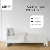 BELVOSTUM 220 TC Striped Microfiber Single Bed Sheet with One Pillow Cover (90x60)-thumb2