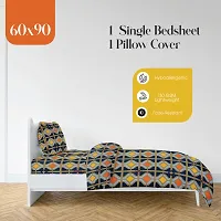 Classic 280TC Microfiber 3D Printed One Single Bedsheets with Pillow Cover-thumb4