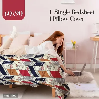 Classic 280TC Microfiber 3D Printed One Single Bedsheets with Pillow Cover-thumb3