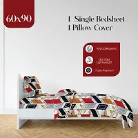 Classic 280TC Microfiber 3D Printed One Single Bedsheets with Pillow Cover-thumb4