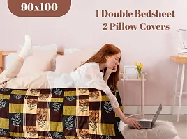 Belvostum Multicoloured  300 TC Microfiber Double Floral Printed Bedsheet with 2 Pillow covers (90x100)-thumb2