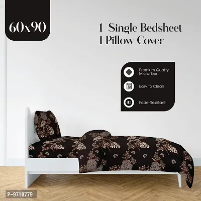 Classic 280TC  Microfiber 3D Printed One Single Bedsheets with Pillow Cover-thumb4