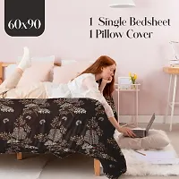 Classic 280TC  Microfiber 3D Printed One Single Bedsheets with Pillow Cover-thumb2