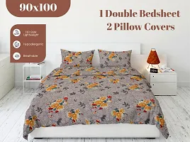 Classic Microfiber Printed Double Bedsheet with Pillow Covers-thumb2