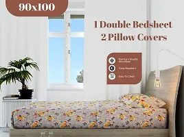 Classic Microfiber Printed Double Bedsheet with Pillow Covers-thumb3