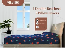 Stunning Multicoloured Microfiber 3d Printed Double Bedsheet With 2 Pillow Covers-thumb3