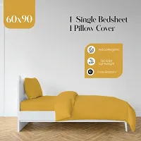 Classic Cotton Solid Single Bedsheets with Pillow Cover-thumb3