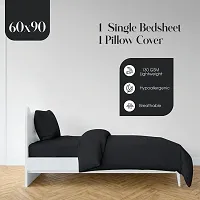 Classic Cotton Solid Single Bedsheets with Pillow Cover-thumb3