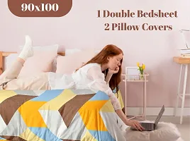 Comfortable Cotton 3D Printed Double Bedsheets With Pillow Covers-thumb2