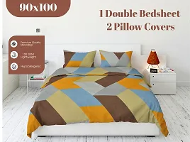 Comfortable Cotton 3D Printed Double Bedsheets With Pillow Covers-thumb3