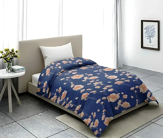 Multicolored 300 TC Zipper Cotton Blend Single Printed Duvet/Rajai Cover (90x60)