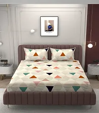 New Fitted Glace 3D Printed Cotton King Size Bedsheet and 2 Pillow Covers, 72x78x8 Inches-thumb1