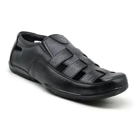 KingSwagger Mens' Leather Sandals