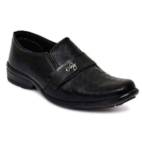 KingSwagger Formal Shoes for Kids Boys 10-11 Years Black
