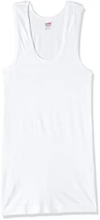 Lux Venus White Sleeveless Cotton Vests Pack Of 2-thumb1