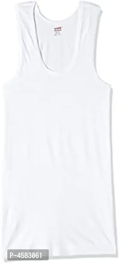 Lux Venus White Sleeveless Cotton Vests Pack Of 2-thumb2