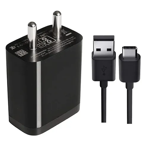 Charger for Sharp Aquos R2, Sharp Aquos R2 Compact, Sharp Aquos R3, Sharp Aquos S3 Mini, Sharp Aquos Zero, Smartron srt.phone, Smartron t.phone Charger Original Adapter Like Wall Charger | Mobile Fast Charger | Android USB Charger With 1 Meter Type C USB Charging Data Cable (P1)