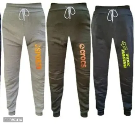 Multicoloured Cotton Regular Track Pants For Men Pack of 3