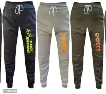 Multicoloured Cotton Regular Track Pants For Men Pack of 3-thumb0