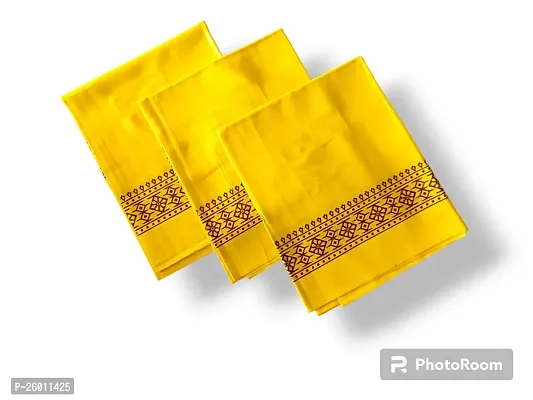 Stylish Yellow Cotton Gamcha Pack Of 3