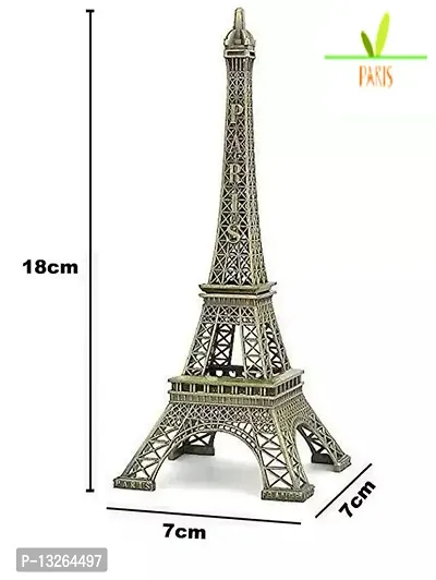 Eiffel Tower Paris Souvenir Metal Decorative Showpiece | Home and Office Decor Brown colour-thumb2