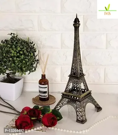 Eiffel Tower Paris Souvenir Metal Decorative Showpiece | Home and Office Decor Brown colour-thumb3