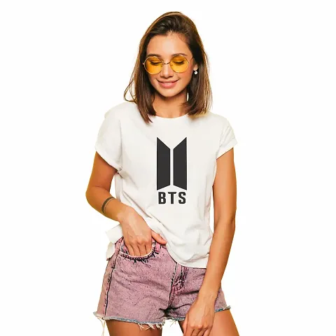 BerdNerd BTS Graphic Printed Women Ladies Top Regular Fit Fashion Casual Summer Wear| Pair of Jeans