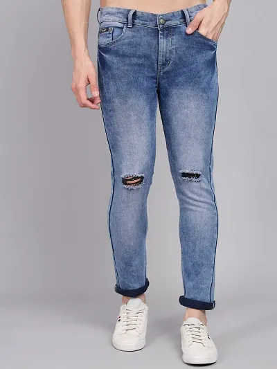 Stylish Denim Slim Fit Mid-Rise Jeans For Men